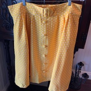 Modcloth “Intern of Fate” Skirt in Citrus Dots 2x